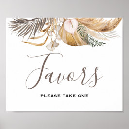 Minimal Leaf Boho Floral Wedding Poster