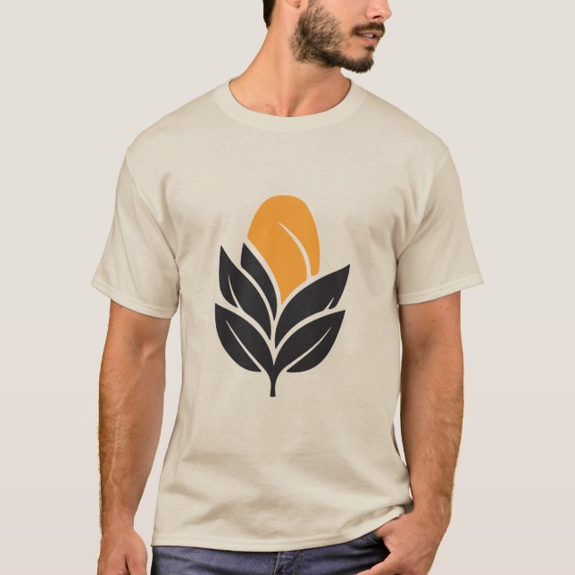Minimal Leaf Sun Nature Growth Eco Friendly Tee (Vorderseite)