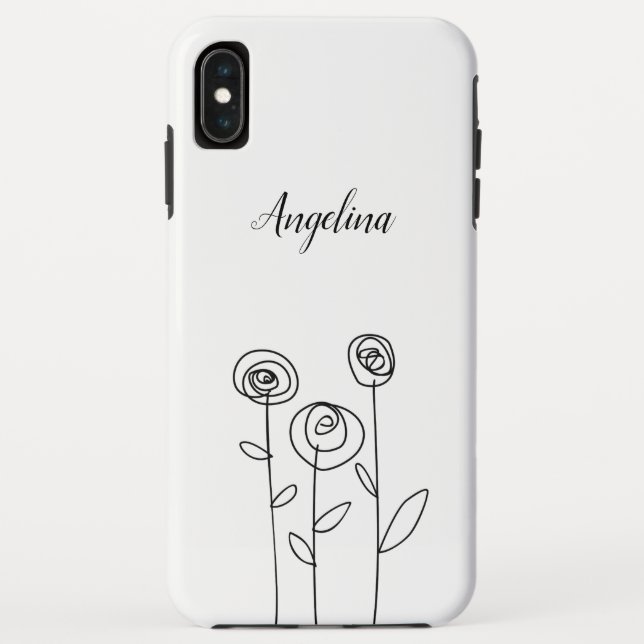 Minimal leicht Zeichnend Blume Case-Mate iPhone Hülle (Rückseite)