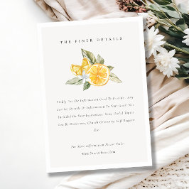 Minimal Lemon Botanical Boho Hochzeiten Details Begleitkarte