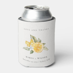 Minimal Lemon Botanical Boho Liebe Dank Hochzeit Dosenkühler