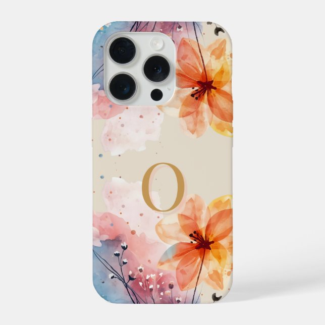 Minimal Letter O Phone Case – Calm Abstract Design iPhone 15 Pro Hülle (Rückseite)