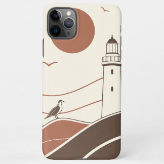 Minimal Lighthouse Coastal Illustration Phone Case iPhone 11Pro Max Hülle