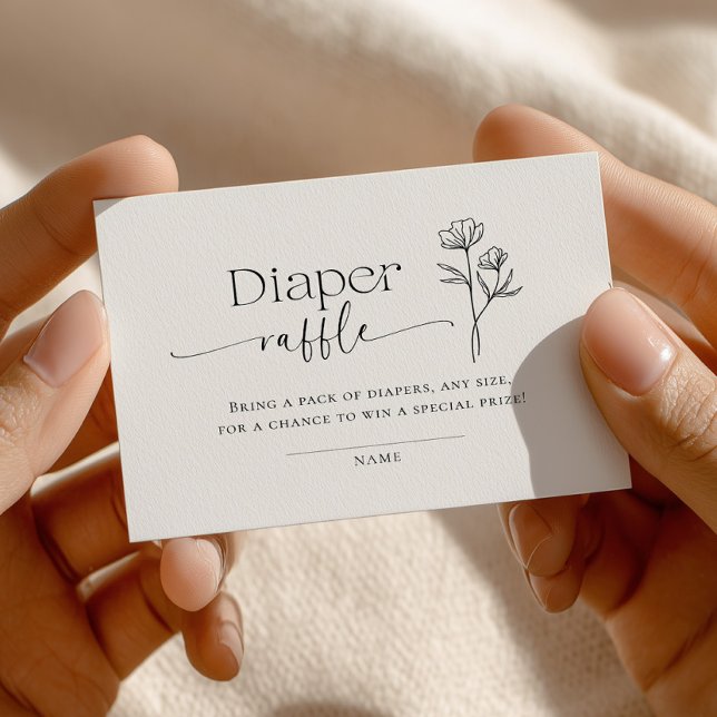Minimal Line Art Baby Shower Diaper Raffle Begleitkarte (Von Creator hochgeladen)