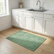 Minimal Line Art Cat Border in Sage Green