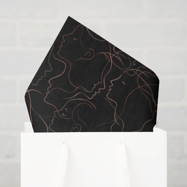 Minimal Line Art Faces Tissue Paper Seidenpapier (Geschenktüte)