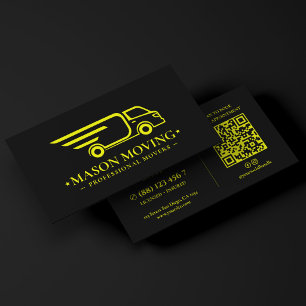 Minimal Logistics Movers Logo Limettengelb Schwarz Visitenkarte