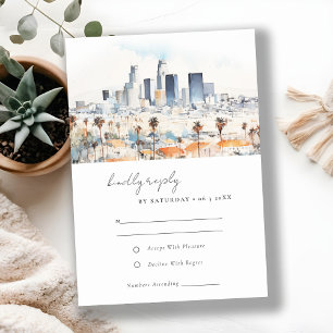 Minimal Los Angeles California RSVP Karte