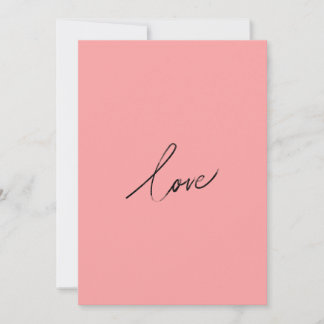 Minimal Love Script — Blush Pink Modern Feiertagskarte