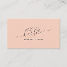 Minimal Luxus Boutique Coral Moderne Kalligraphie Visitenkarte