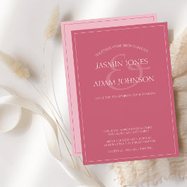 Minimal Magenta Pink Script Einladung zur Hochzeit