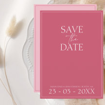 Minimal Magenta Pink Script Hochzeit speichern Sie
