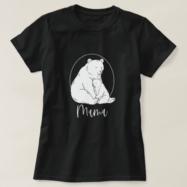 Minimal Mama Bear Line Art Design T-Shirt (Design vorne)