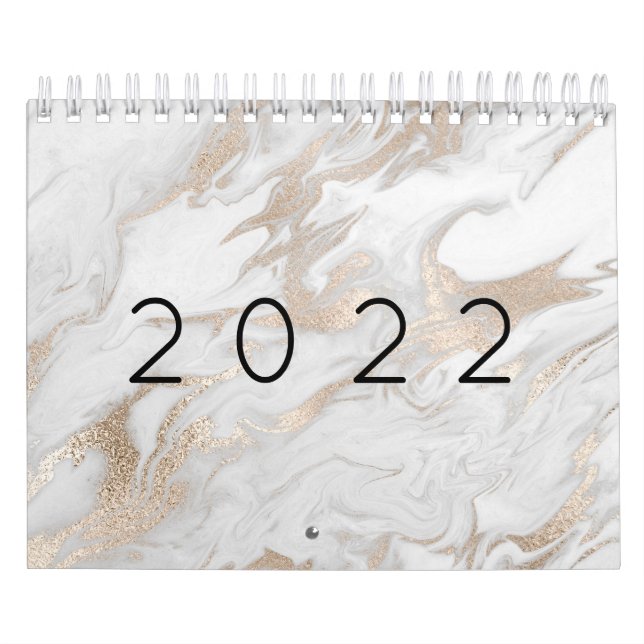 Minimal Marmor Weiß Grau Silber Rose Gold 202 Cal Kalender (Titelbild)