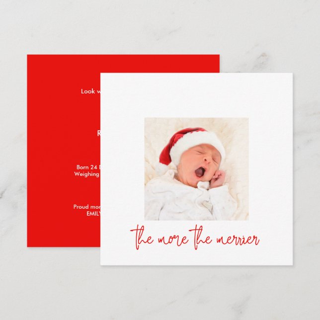 Minimal mehr das Merrier Foto Holiday Birth Baby (Vorne/Hinten)