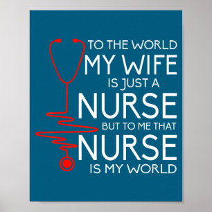 Minimal Meine Frau Krankenschwester t , stolzer Ma Poster