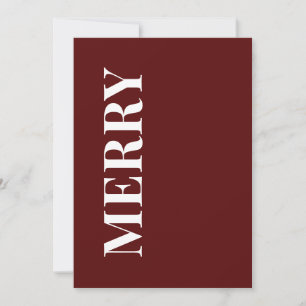 Minimal MERRY   Carte de vœux Deep Red Holiday