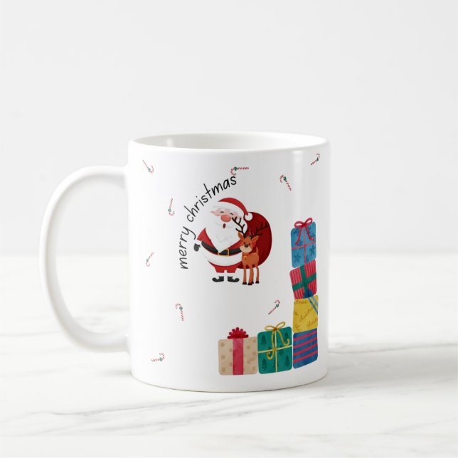 Minimal Merry Christmas Coffee Mug Kaffeetasse (Links)