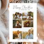 Minimal Merry Christmas Script  Family  6 Photos Feiertagskarte<br><div class="desc">Share your holiday joy with the Minimal Merry Christmas Script Family 6 Photos Holiday Card. Featuring a clean modern layout with elegant script and space for six favorite family photos, this card perfectly blends simplicity and warmth. Ideal for showcasing your family’s best moments, it’s a timeless way to send love...</div>