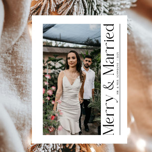 Minimal Merry & Verheiratet Weihnachten Foto Neu