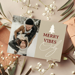 Minimal "Merry Vibes nur Foto Weihnachten