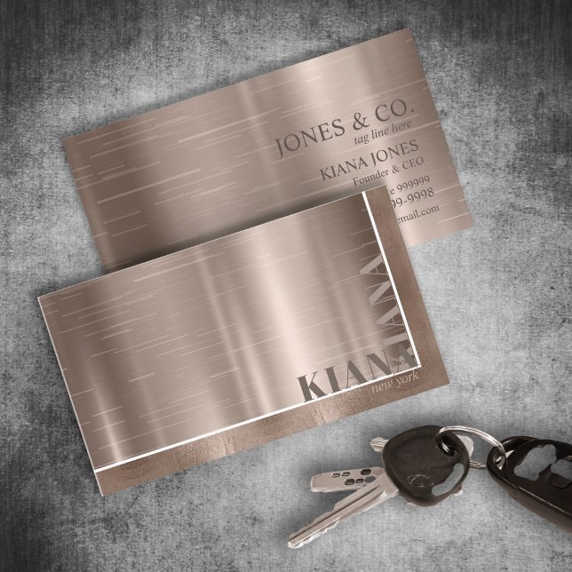 Minimal Metal Sheen & Foil Bronze ID791 Visitenkarte (Von Creator hochgeladen)