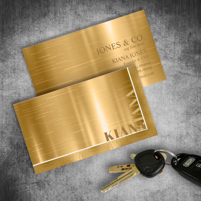 Minimal Metal Sheen & Foil Gold Std ID791 Visitenkarte (Von Creator hochgeladen)