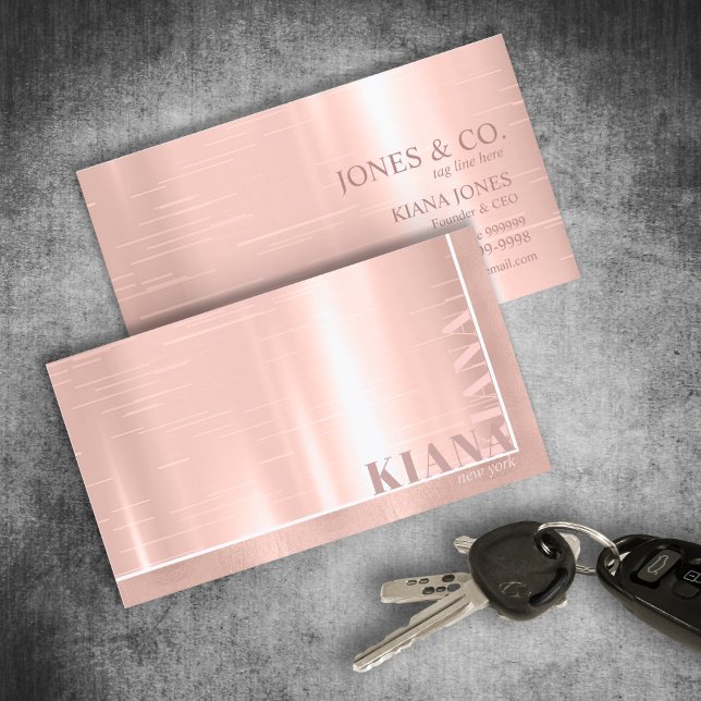 Minimal Metal Sheen & Foil Rose Gold ID791 Visitenkarte (Von Creator hochgeladen)