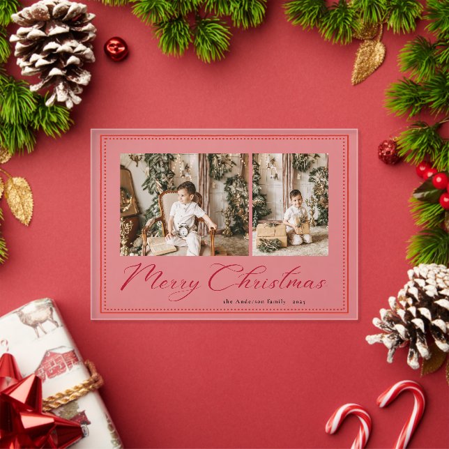 Minimal Minimalist Script  Photo Christmas Card Acryleinladungen (Insitu (Feiertag))