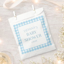 Minimal Minimalistisch Blue Kariert Baby Dusche Geschenktütchen