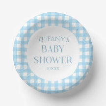 Minimal Minimalistisch Blue Kariert Baby Dusche