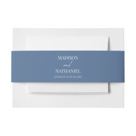 Minimal Minimalistisch Blue White Wedding Einladungsbanderole