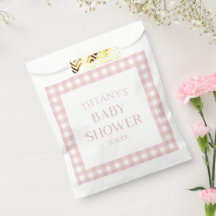 Minimal Minimalistisch rosa Karierte Babydusche