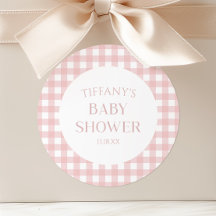 Minimal Minimalistisch rosa Karierte Babydusche
