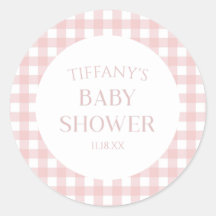 Minimal Minimalistisch rosa Karierte Babydusche