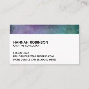 Minimal mit Teal- und Lila-Rustikal-Grunge-Textur Visitenkarte