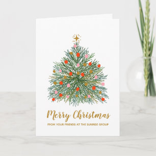 Minimal Mitte Jahrhundert Weihnachtsbaum Unternehm Karte