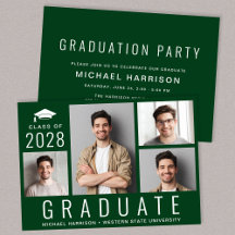 Minimal Modern 4 Foto Grüne Graduierungspartei
