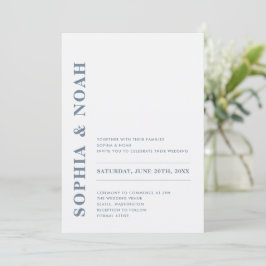 Minimal Modern Alice Blue Elegante Hochzeit Einladung