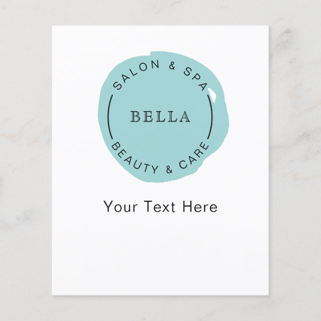 Minimal Modern Aqua Salon und Wellness-Center Busi Flyer (Vorne)