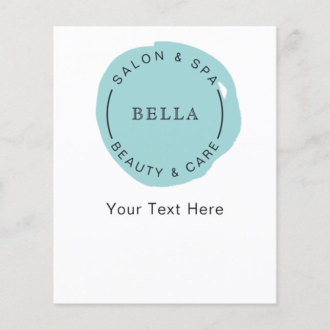 Minimal Modern Aqua Salon Wellness-Center Coupons  Flyer (Vorne)