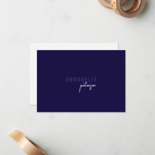 Minimal Modern Beruflich Blue Simple Mitteilungskarte