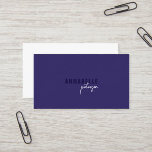 Minimal Modern Beruflich Blue White Simple Visitenkarte