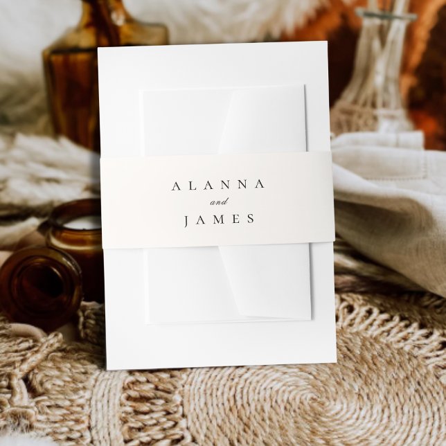 Minimal Modern Black Serif Wedding Invitation Einladungsbanderole (Von Creator hochgeladen)