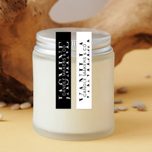 Minimal Modern Black & White Candle Jar Seal Label Etiketten