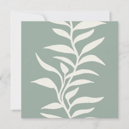 Minimal Modern Botanical Silhouette in Flow Sage Mitteilungskarte