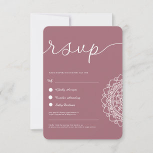 Minimal Modern Chick Dusty Rose Mandala QR UAWG Einladung