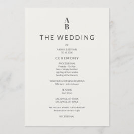 Minimal Modern Civil Wedding Program Programm