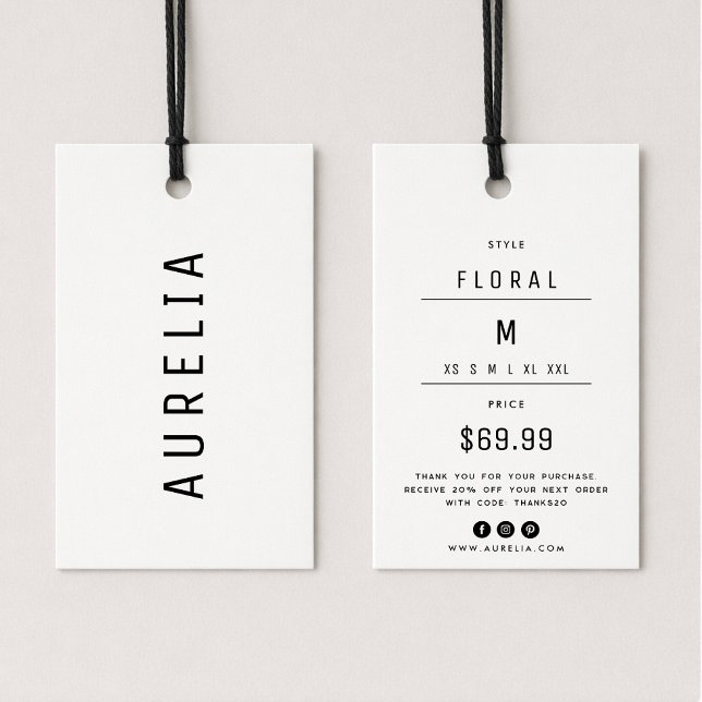 Minimal Modern Clothing Brand Hang Tag (Von Creator hochgeladen)