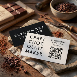 Minimal Modern Craft Chocolate Maker Qr Code Visitenkarte